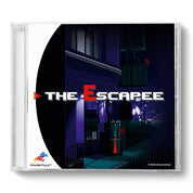 A CD jewel case containing the video game 'The Escapee' published by Invicta, featuring a dark, atmospheric cover art of a nighttime street scene with purple and blue tones.