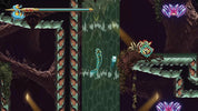 Side-scrolling platformer game with snake-like character and colorful enemies.