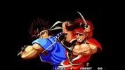 Two animated characters in a fighting pose with a black background