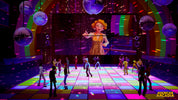 Dance floor scene from 'American Arcadia' with disco balls and colorful lights.