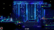 Pixel art scene with a character named 'crank' in a dark, underwater-like setting.
