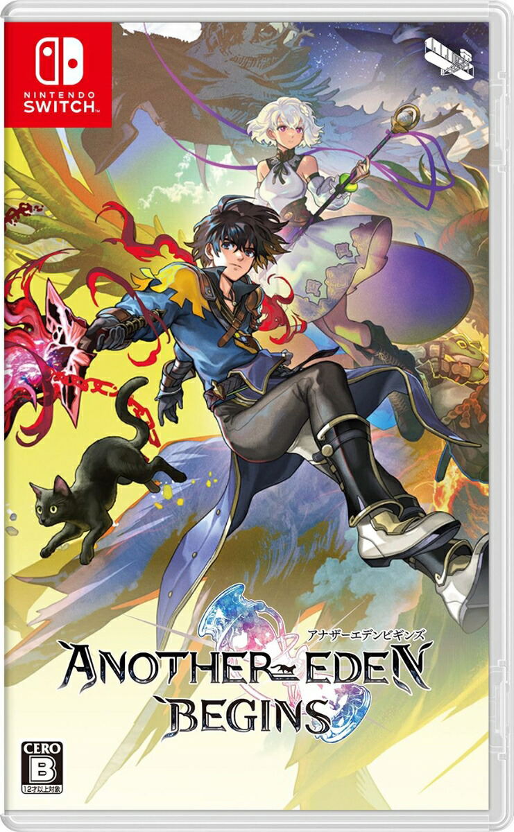 Game case for 'Another Eden Begins' on Nintendo Switch with characters and colorful design.