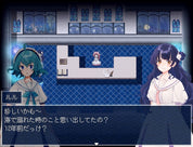 Two animated characters in a room with blue walls and a window.