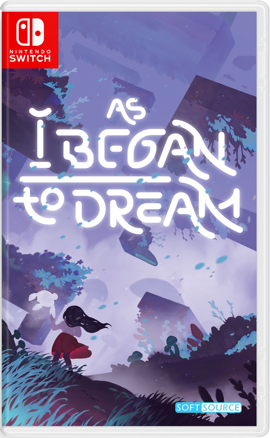 Game cover for 'As I Began to Dream' on Nintendo Switch with a stylized illustration of a girl in a dreamlike landscape.
