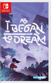 Game cover for 'As I Began to Dream' on Nintendo Switch with a stylized illustration of a girl in a dreamlike landscape.
