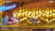Game screen with characters and a large gold structure in the background