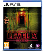 PS5 game case for Backrooms Level X Deluxe Edition, featuring a dark hallway cover art with red title text and PS5 branding at the top.