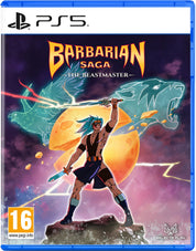 Game cover for 'Barbarian Saga: The Beastmaster' on PS5 with a warrior and dragon illustration.