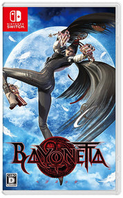 Bayonetta game cover for Nintendo Switch with character and moon in background