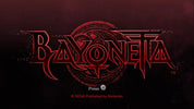 Game title screen with 'Bayonetta' logo on a dark background