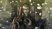 Character with glasses and a weapon in a fantasy setting with flowers