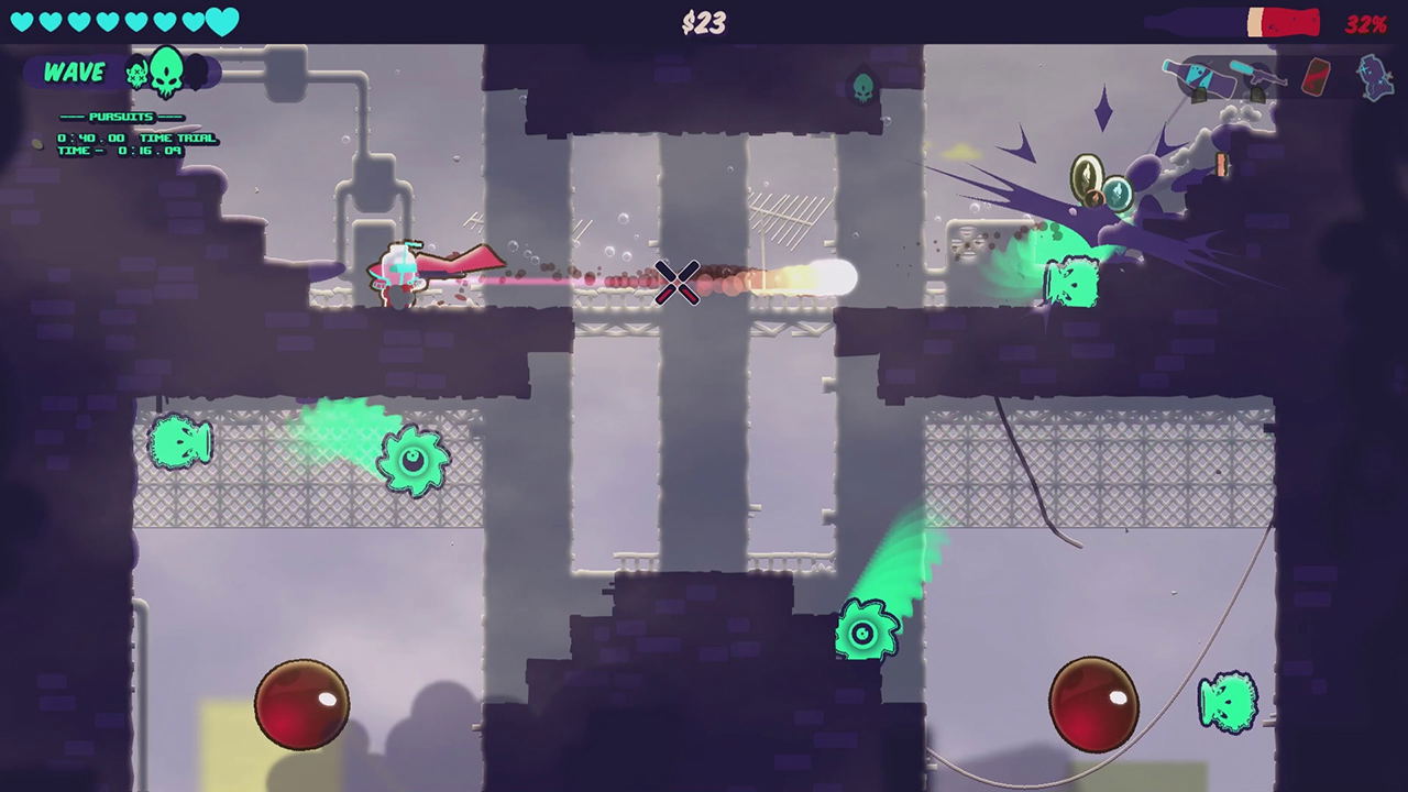 Sandbox game with player character and enemies in a platform-like environment
