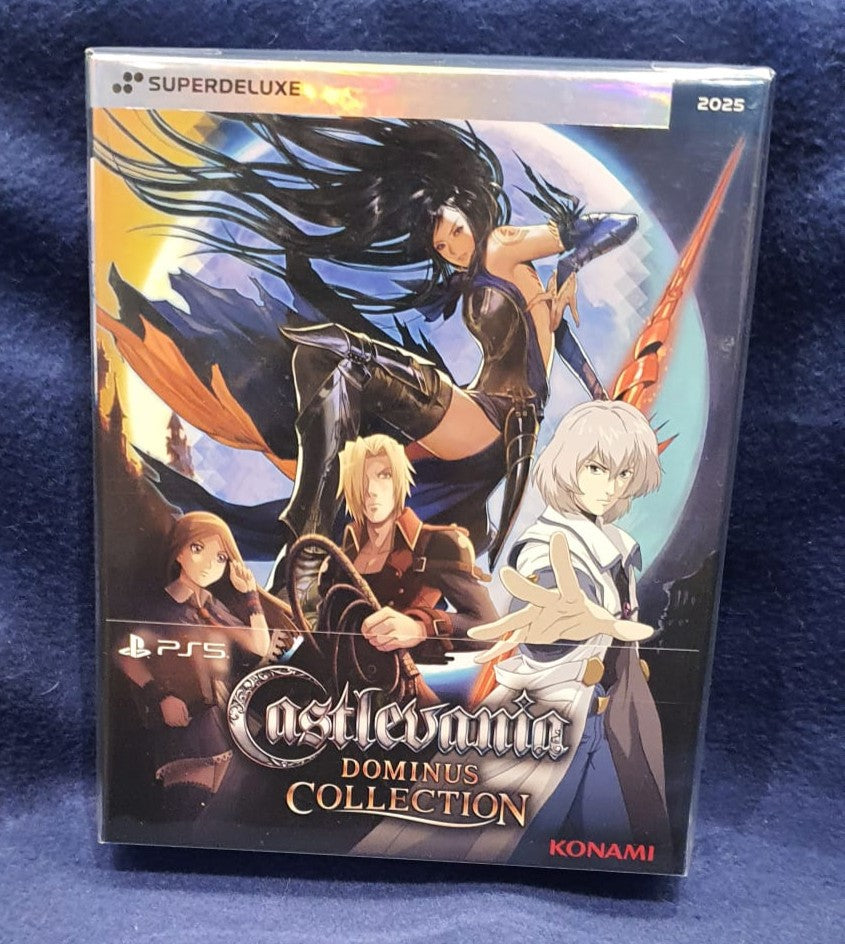 Box for 'Castlevania Dominus Collection' on a blue background