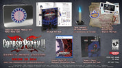 Collection of 'Corpse Party II' game merchandise including a metal box, art book, and other items on a dark background.