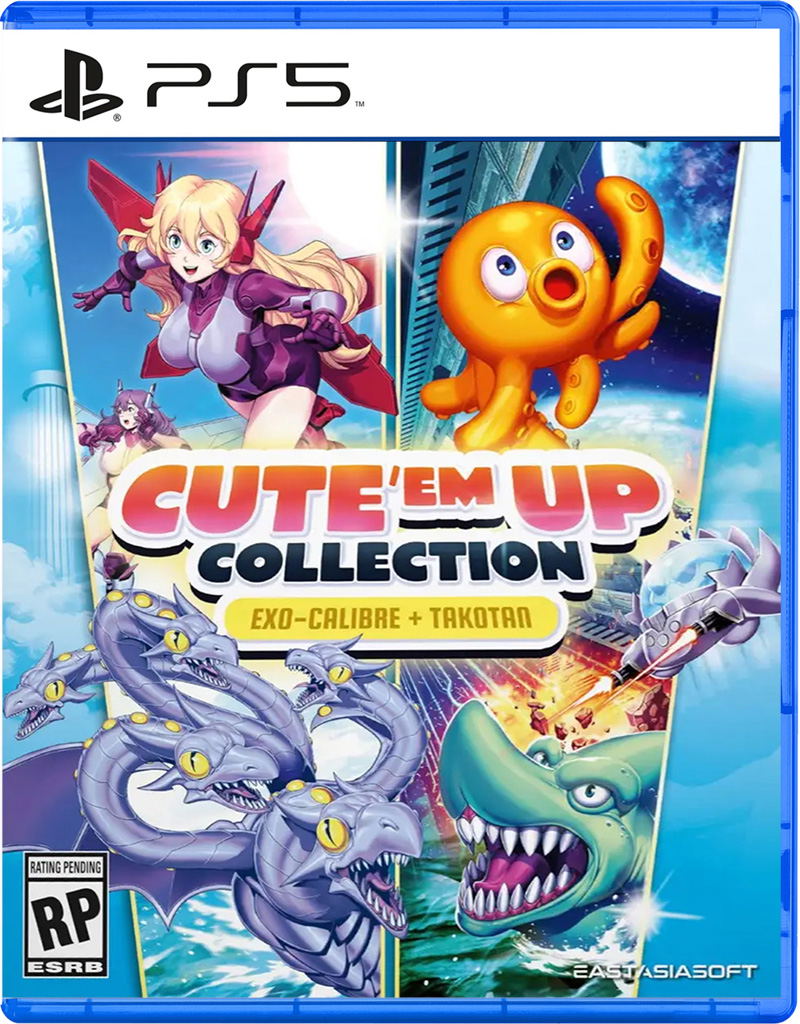 PlayStation 5 game case for 'Cute'em Up Collection' featuring cartoon characters and colorful design.