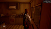 Person standing in a dimly lit kitchen with a window in the background