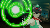 Anime character with a green futuristic interface