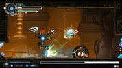 Video game screen with character and enemies in a dark, industrial setting