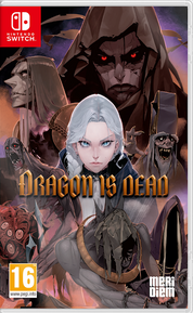 Game cover for 'Dragon is Dead' on Nintendo Switch with characters andMeri Meri logo.