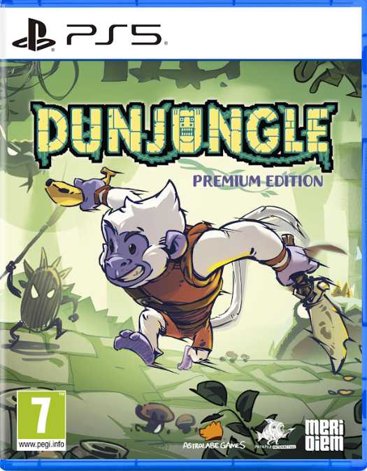 Game cover of 'Punjungle' Premium Edition for PS5 with a character in a jungle setting.