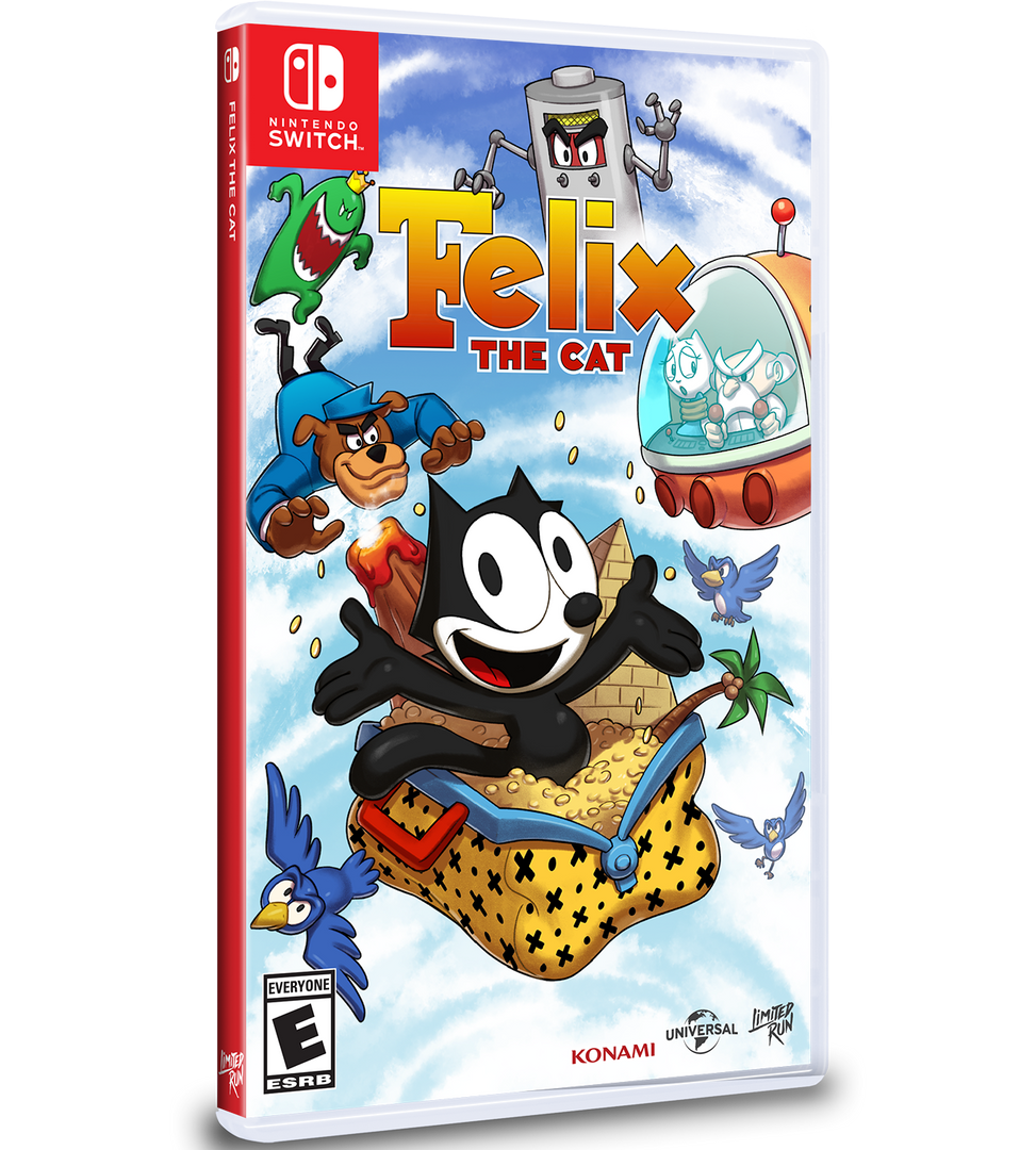 Nintendo Switch game cover for 'Felix the Cat' with colorful graphics and character illustrations.