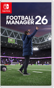 Cover of 'Football Manager 26' for Nintendo Switch with a person on a soccer field.