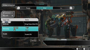 Game interface showing character upgrade options with a robot in the background