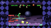  retro video game screen with space-themed graphics