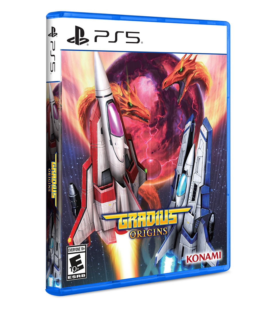 PlayStation 5 game disc for 'Gradius Origins' with Konami branding