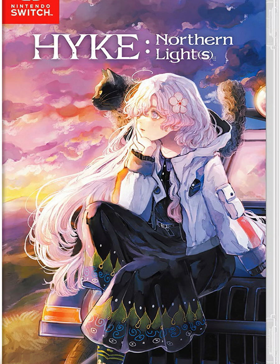 Game case for 'HYKE: Northern Lights' on Nintendo Switch with an anime-style character.
