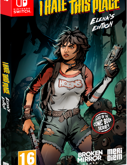 Game box for 'I Hate This Place' featuring a character with a gun and text on a dark background