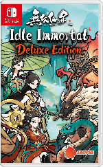 Nintendo Switch game case for Idle Immortal Deluxe Edition, featuring colorful illustrated characters and dragons on the front cover with the Nintendo Switch logo and LEOFUL branding.