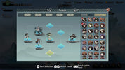 A screenshot of a fantasy game team management interface showing character portraits, team slots, and a character list on the right.