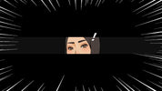 Cartoon character with a question mark above their head on a black background with white lines.