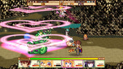 Screenshot of a fantasy game with characters and magical effects on a dark background