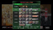 A screenshot of a video game menu showing an 'Arcade Challenge' stage selection screen with multiple mini-game thumbnails, overlaid on a dark themed background with 'Death Walking' and 'M2' branding.
