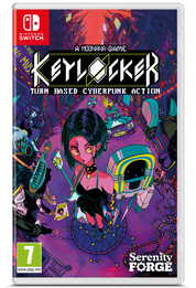 Game box for 'Keylocker' by Serenity Forge on Nintendo Switch with colorful design and character illustration.