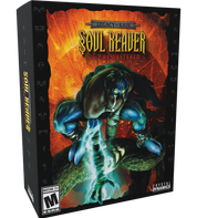 Gaming console box for 'Legacy of Kain: Soul Reaver 1 & 2 Remastered' with a character illustration on a dark background.