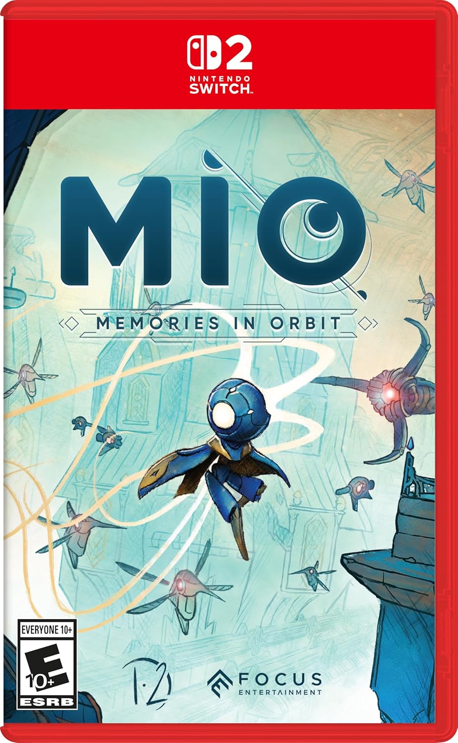 Game box for 'MIO: Memories in Orbit' on Nintendo Switch with a red border.