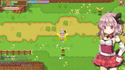Character in a colorful game environment with grass and flowers