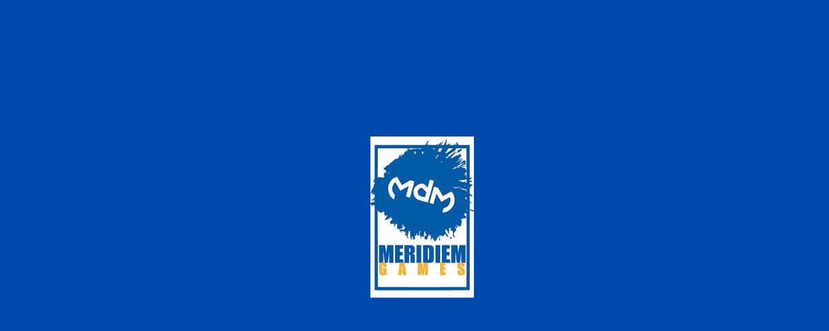 Meridiem Games logo on a blue background