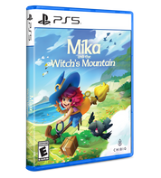 PlayStation 5 game case for 'Mika and the Witch's Mountain' with colorful artwork on a white background.
