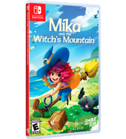 Game box for 'Mika and the Witch's Mountain' on Nintendo Switch with colorful design and character illustration.