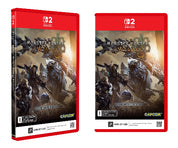 Two Monster Hunter Wilds Game Key Cards for Nintendo Switch 2, featuring the Blue Dragon Edition cover art on red game card sleeves, shown against a plain white background.