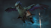 Mythical creature with wings and lightning, dark background
