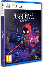 PlayStation 5 game disc cover for 'Nightmare the Lunatic' with character illustration and game title.