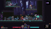 Pixel art game scene with characters and enemies in a dark forest setting