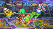 A colorful retro video game battle scene with multiple pixel-art characters in an arena. The image appears to be digital game artwork rather than a physical retail product photo, and there is no single tangible product clearly being sold, so subject_type is Other.