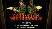 Title screen of 'Operation Thunderbolt' video game with two soldiers and Taito logo.