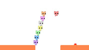 Pixelated cat characters in a line with a white background